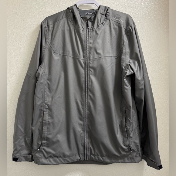 Hi-Tec Hooded Jacket Full Zip Lightweight Zipper Pockets Gray Men's Large - Picture 1 of 9